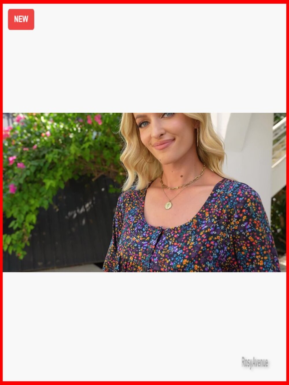 Floral V-Neck Tunic Top Long Sleeve Blouse Casual Loose Fit 2025 View 5